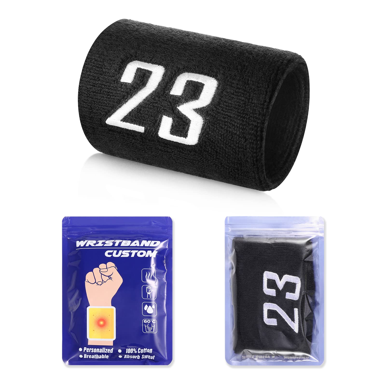 Personalized Sport Wrist Bands,Embroidered Baseball handband, Soft & Stretchy Sports Wristbands for Men & Women – 4 Multiple Colors Wristbands Option