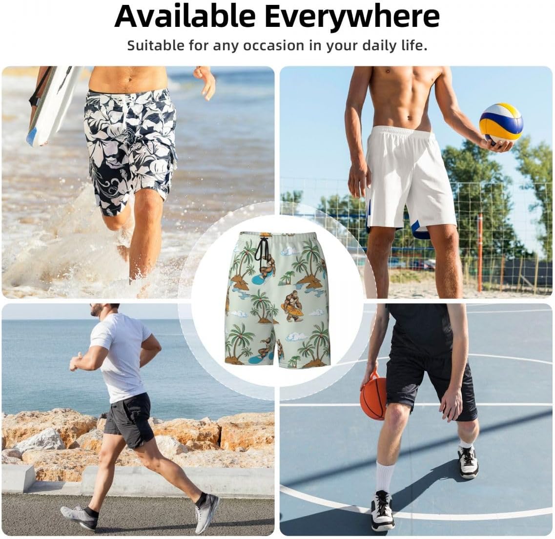 Mens Vintage 80s 90s Swim Trunks Breathable Board Shorts Hawaiian Beach Shorts Party Funny Shorts - Image 6