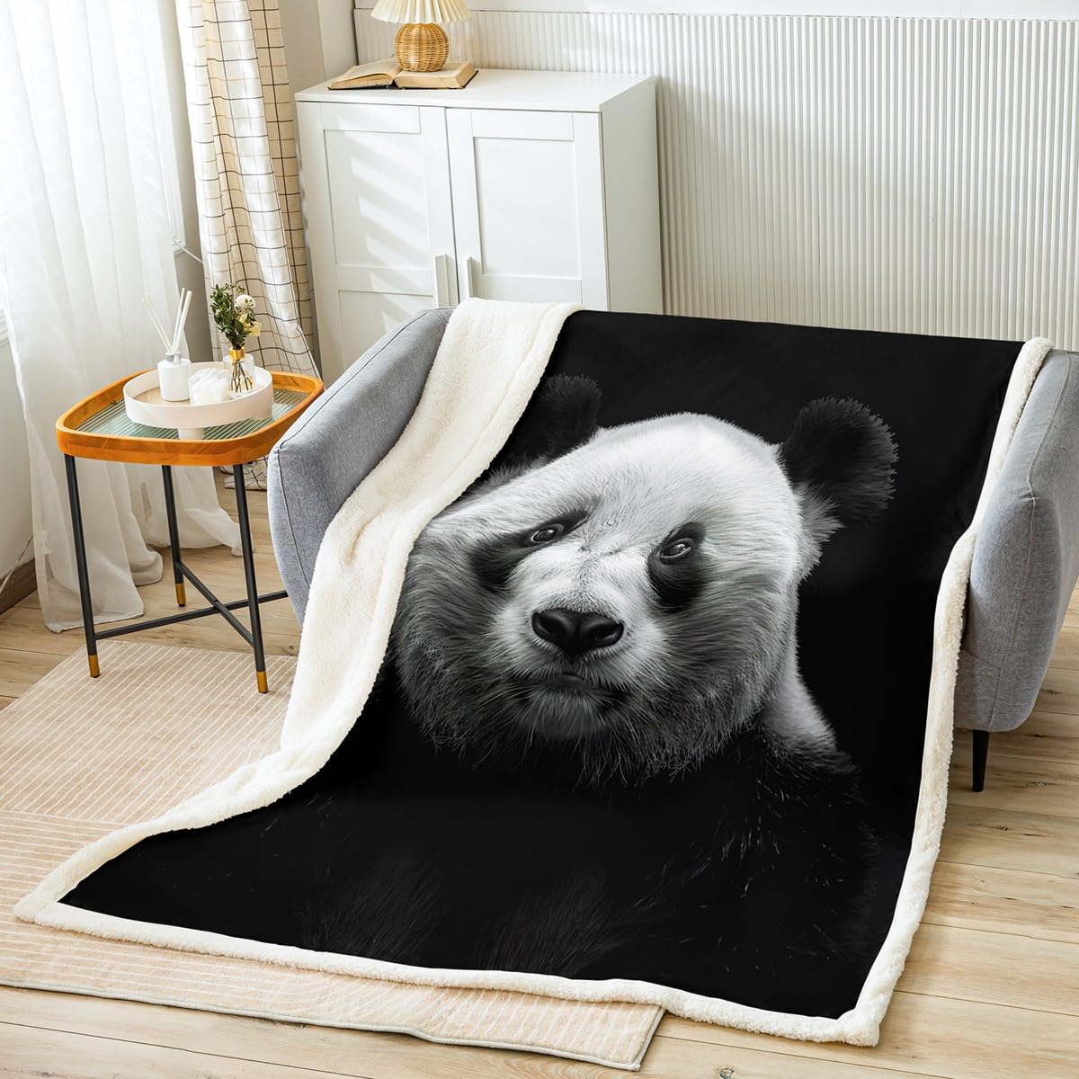 Couverture Polaire Imprimée Panda Roux - 150x200 Cm (60x80 Pouces) - Douce, Chaude, Pour Canapé Ou Lit - Idée Cadeau