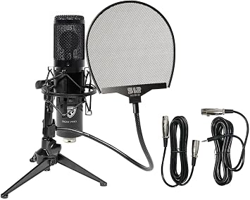 Rockville RCM PRO XLR Condenser Microphone Podcast Bundle with RDTS Stand