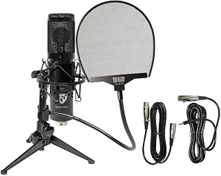 Rockville (1 RCM PRO Studio/Recording Condenser Microphone Bundle with (1) RDTS Studio Desktop Tripod Microphone Stand, (... Price In India