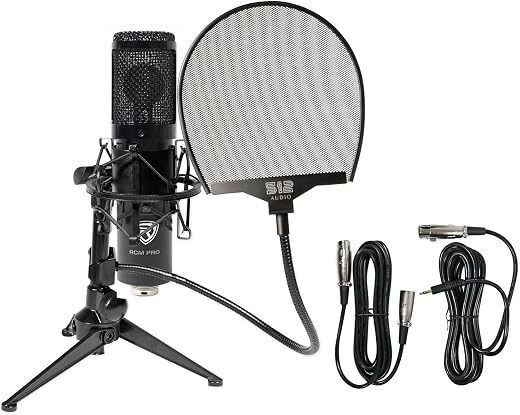 Rockville (1 RCM PRO Studio/Recording Condenser Microphone Bundle with (1) RDTS Studio Desktop Tripod Microphone Stand, (...
