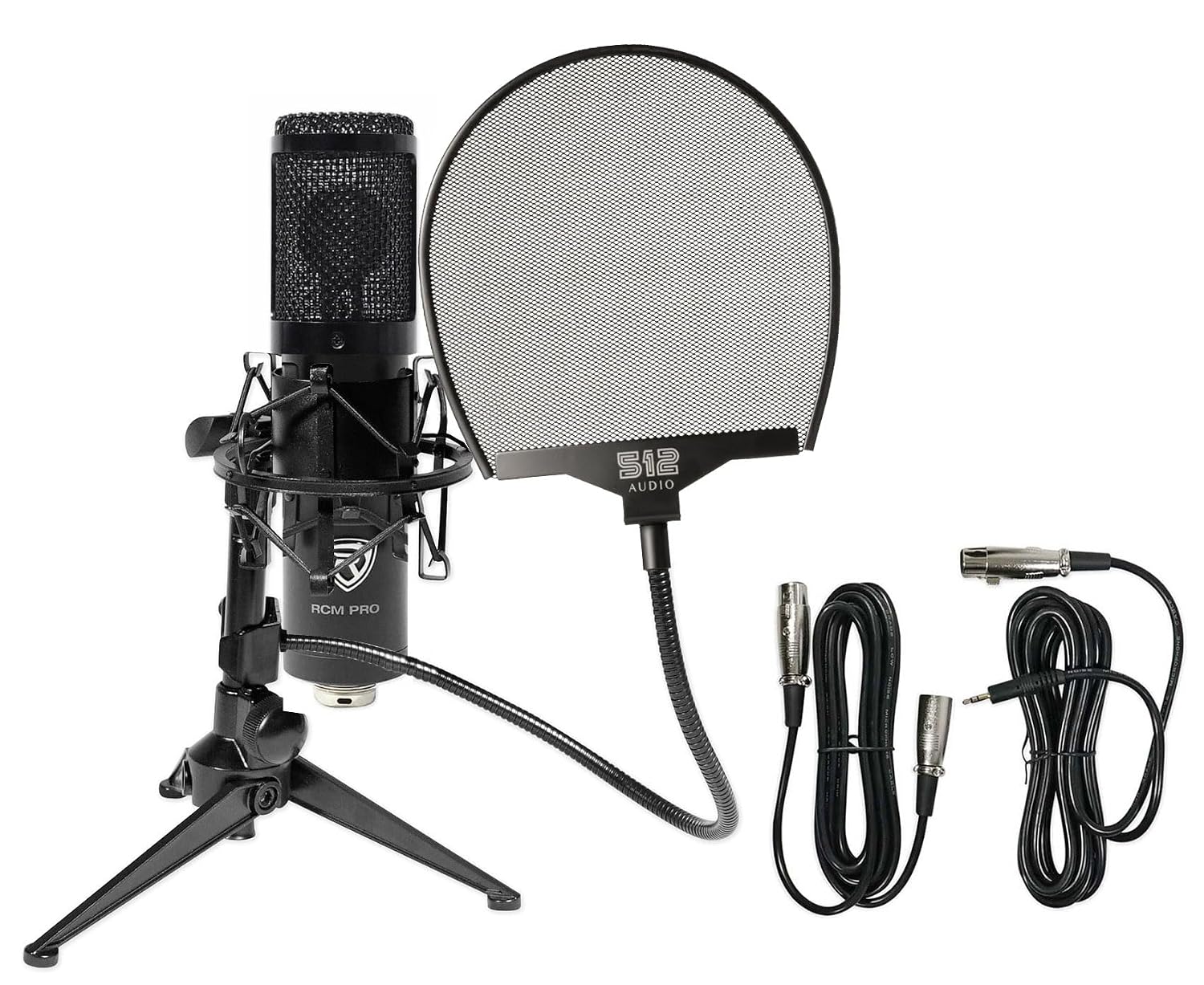 Rockville (1 RCM PRO Studio/Recording Condenser Microphone Bundle with (1) RDTS Studio Desktop Tripod Microphone Stand, (...