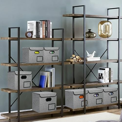 Miniatura 8 de BALEINE Caja organizadora de archivos con tapa, organizador de carpetas de archivos plegable con diapositiva de plástico, caja de carpetas de