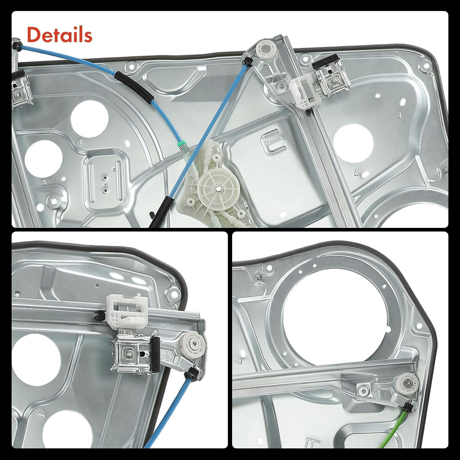 A-Premium Power Window Regulator with 6-Pin Plug Motor Front Passenger Side Compatible with Hyundai Genesis 2009-2010 (to 6/01/10)