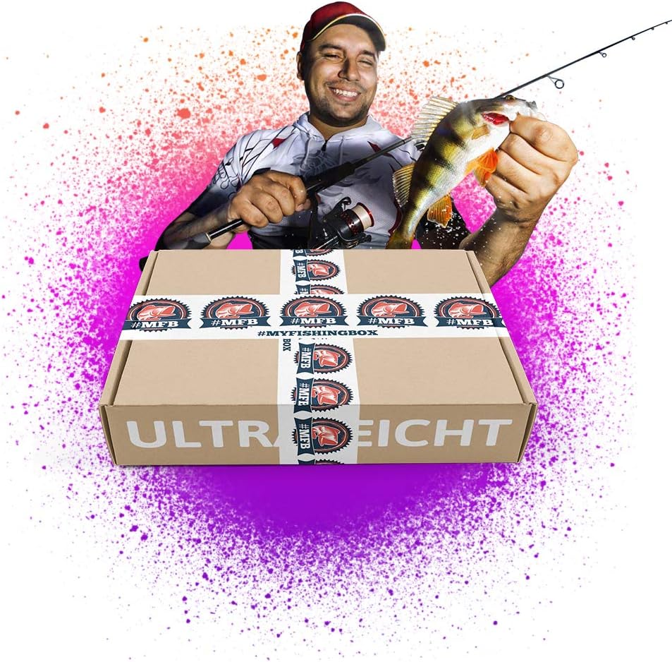 MyFishingBox Ultralight (1g to 8g) – The lure set in a surprise box for testing or as a gift for a fishing enthusiast; includes fishing bait and other things for perch and trout.
