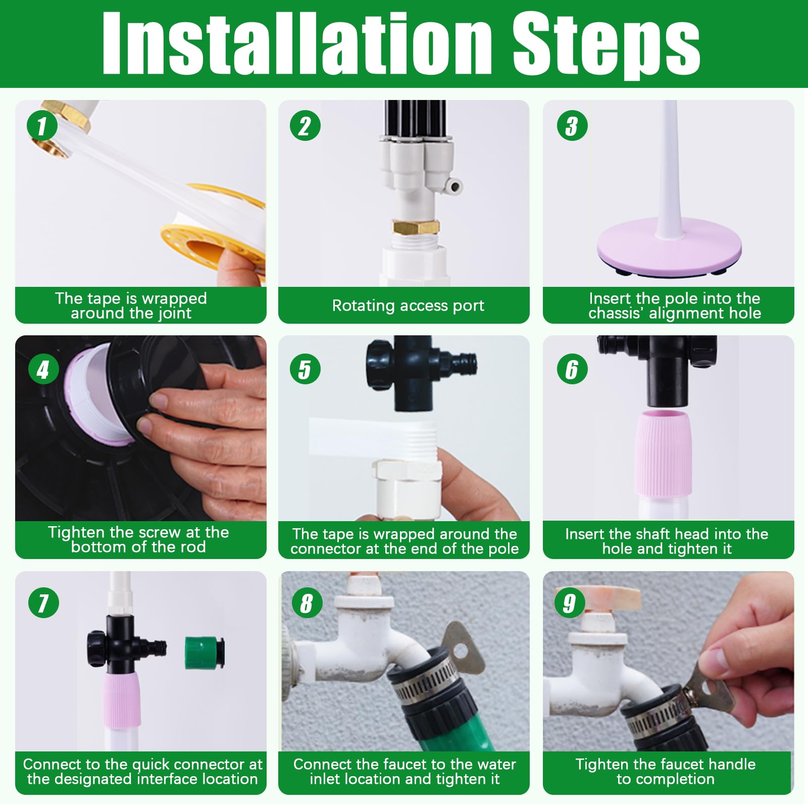 Sistema de Refrigeración de Nebulización de Pie, Kit Nebulizador Jardín Terraza con 4 Boquillas, Nebulizador Vertical Portatil Refrescar Exteriores para Patio Eventos al Aire Libre