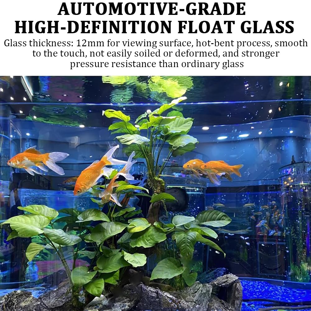 Acquario di Lusso in Vetro Temperato Addensato, Set Completo per Acquario, Sistema Idrico Autocircolante Senza Cambi d'Acqua, Acquario Semicircolare Verticale Integrato,Length 40cm a