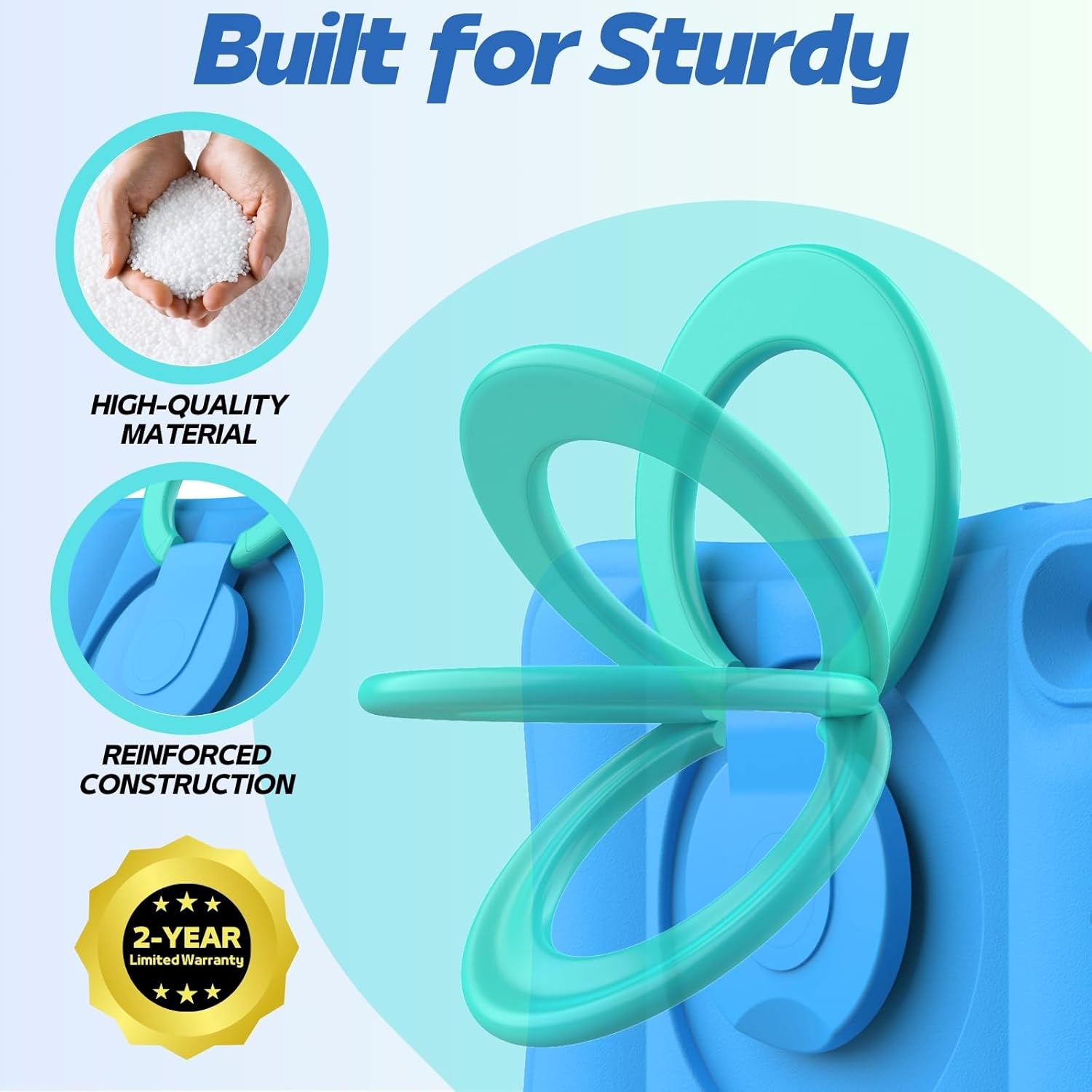 MRWHO Kids Case for iPad 10th Generation 10.9 inch 2022 – Lightweight Flexible Shockproof Stand Handle Girls Boys Case for Apple iPad 10 Gen – Blue