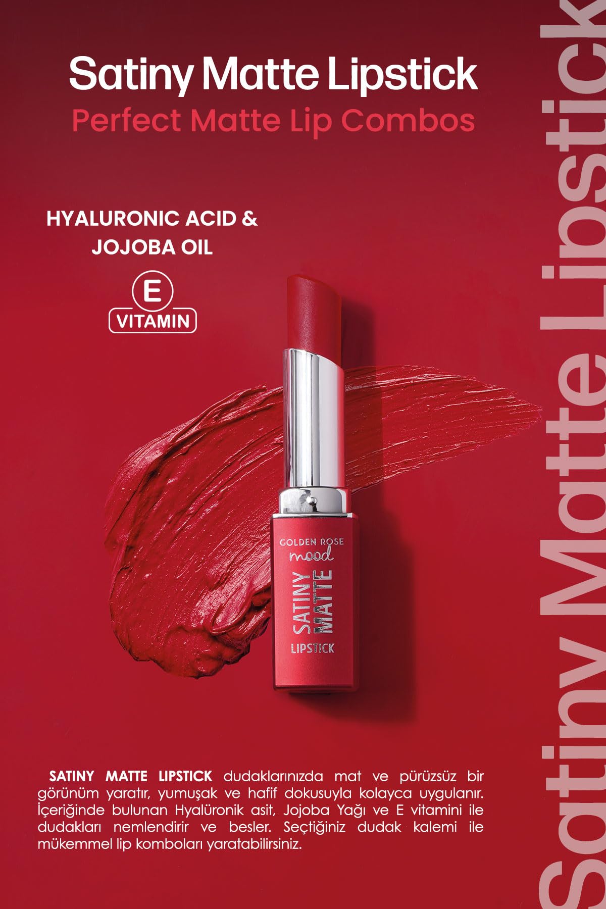 Golden Rose Mood Satiny Matte Lipstick No:05 Burnt Blush - Mat Ruj (3 paketi)