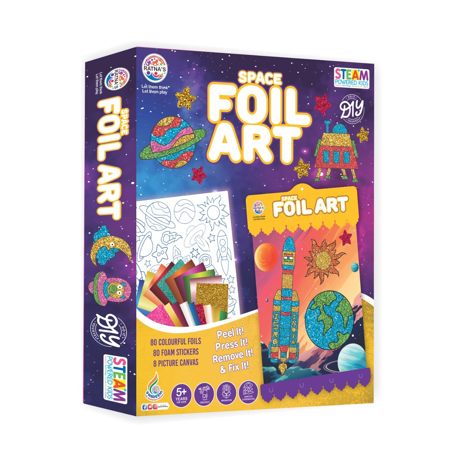 RATNAS Space Foil Art DIY Activity Kit STEAM Powered Foil Fun Art & Craft Kits for Boys & Girls 5+ Years (B0CVKQ2ZD8) Amazon Price History, Amazon Price Tracker