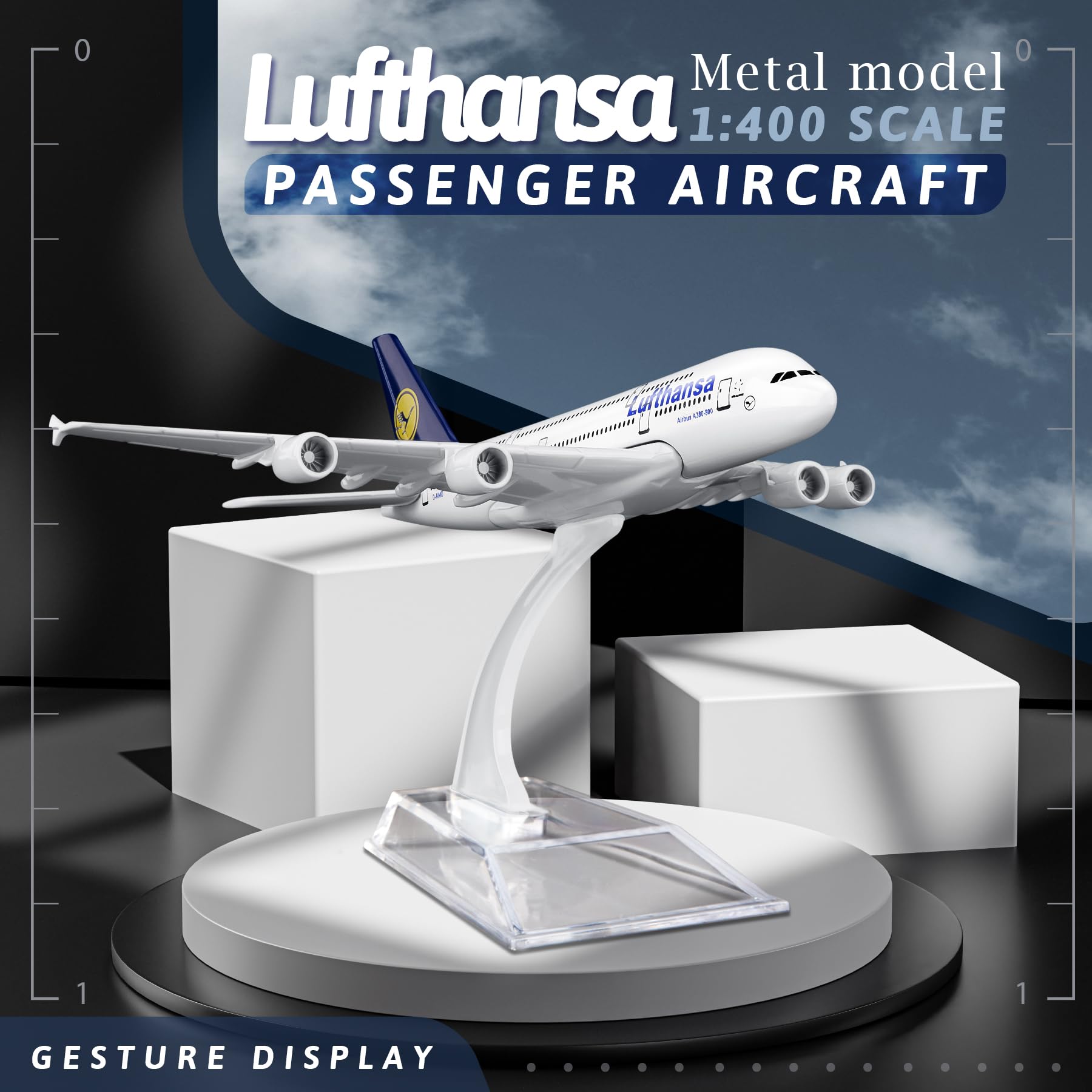 SimplyAir 1/400 Lufthansa Airbus A380-800 Airplane Model Kits die-cast alloys Airplane Model for Collection and Display