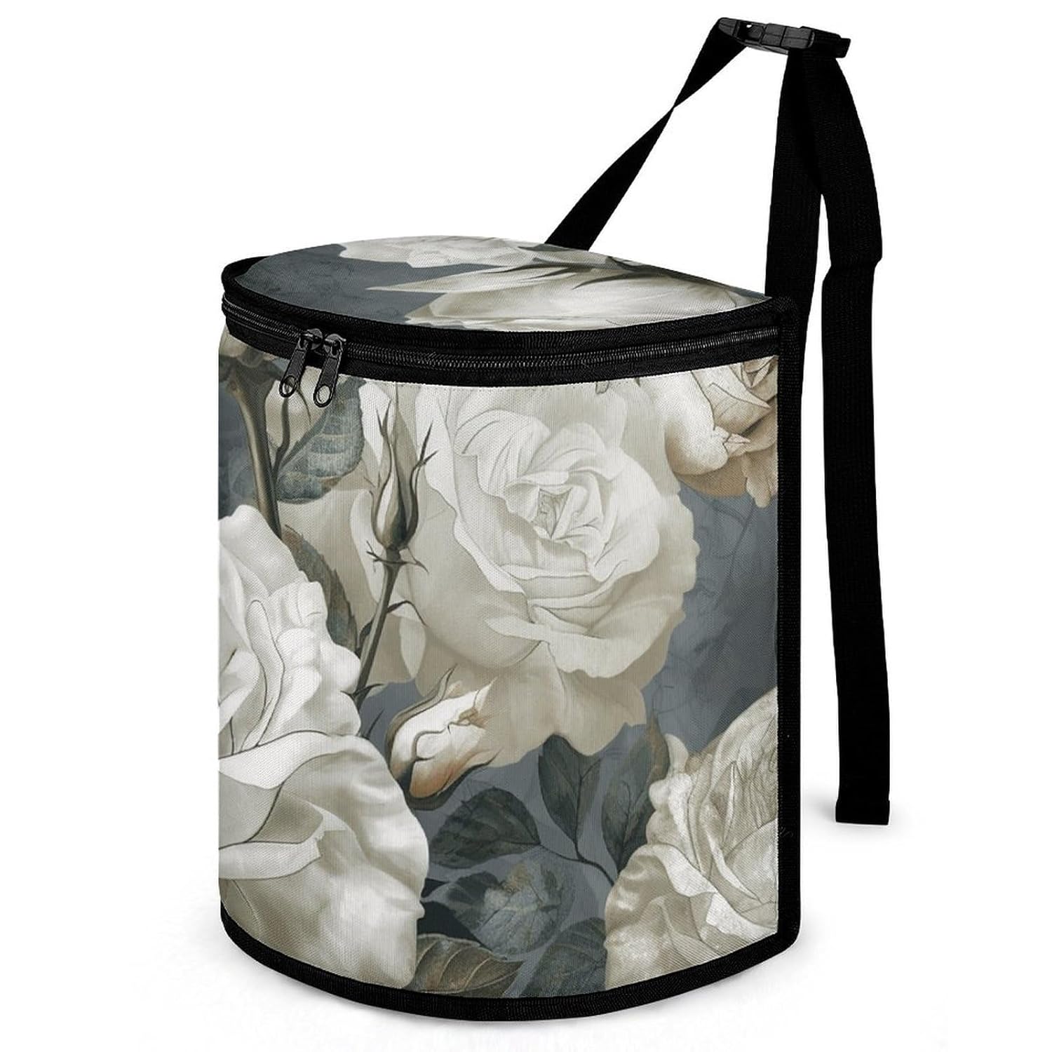 MUSM Leakproof Car Trash Can 2.5 Gallon, Durable Automotive Garbage Bag with Waterproof Liner, Gray and Beige Style Trash Bag for Car, Truck, RV & Bathroom