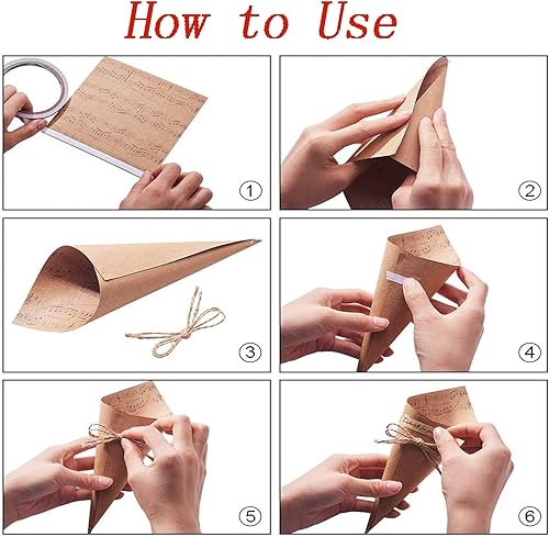 Miniatura 3 de Caja de soporte para confeti de boda, 50 unidades, con corte láser, conos huecos, cajas de regalo con cuerdas de cáñamo para decoración de fiestas