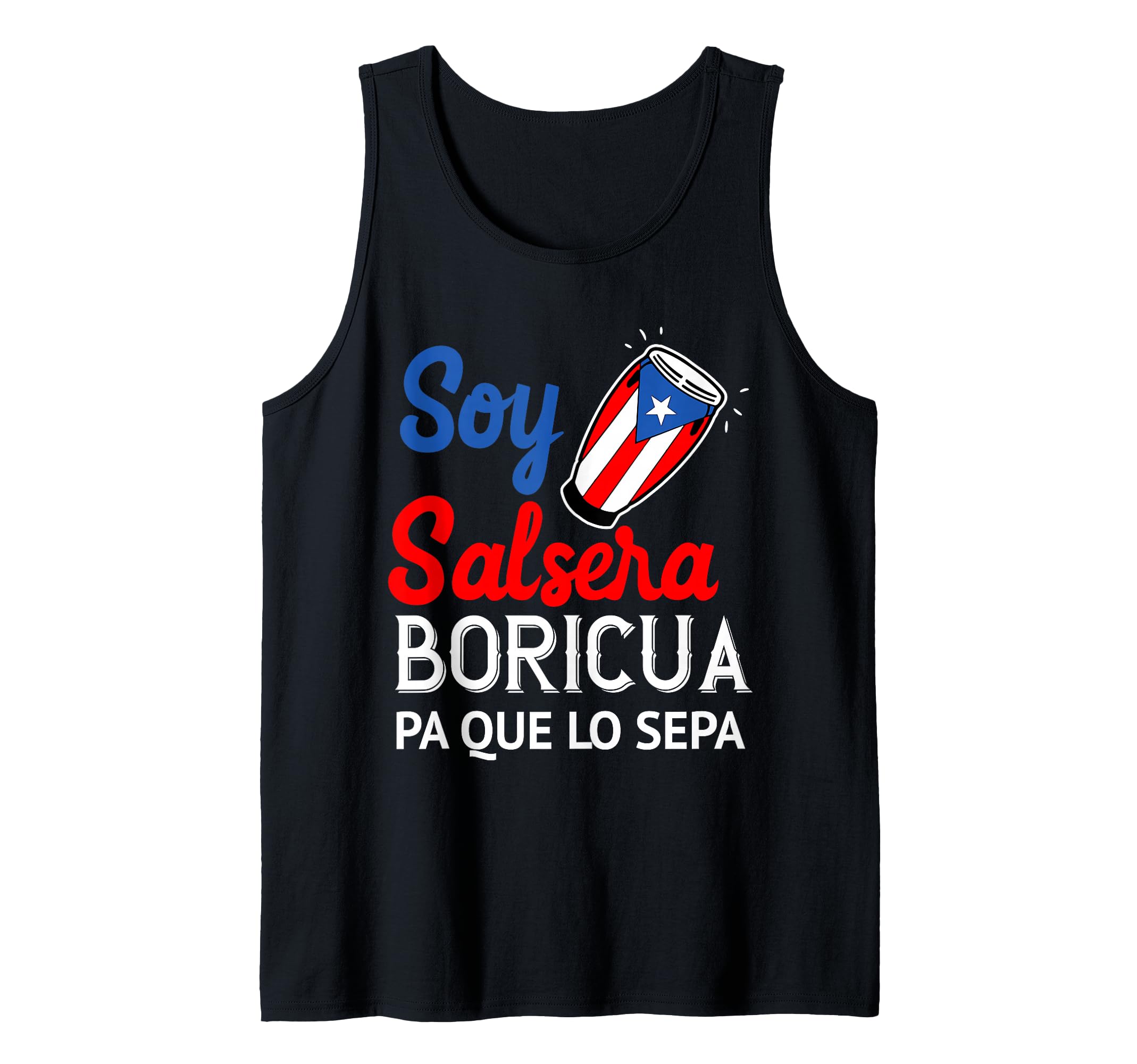 Salsa Puerto Rico Boricua Puerto Rican PR Music Salsera Flag Tank Top