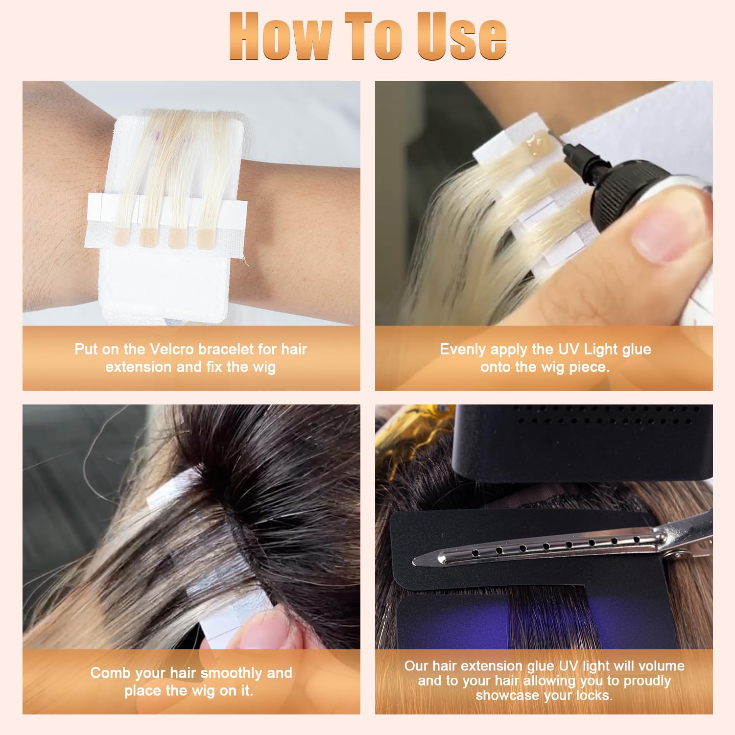 Amazon.com: UV Light Hair Extensions Kit, UV Light hair  display picture 1