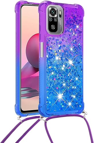 XYX Funda para Xiaomi Redmi Note 10s, Gradient Quicksand Funda protectora a prueba de golpes para mujeres y niñas con correa ajustable para Redmi