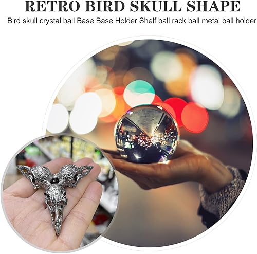 Miniatura 8 de Homoyoyo Soporte de escritorio de cristal, soporte de escritorio, soporte de cristal, diseño de calavera de pájaro, cristal de metal, soporte de