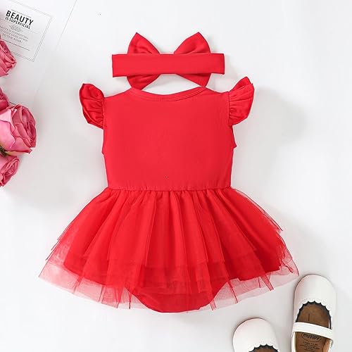 Miniatura 2 de Magic Park 0-18M - Body de tutú para bebé, vestido de mameluco para niña, vestido de tul de color sólido, falda de tul para bautizo