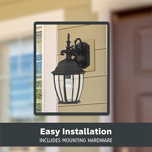 Miniatura 5 de Designers Fountain 2431-BK Tiverton - Farol de pared para exteriores, 18 pulgadas de alto, color negro