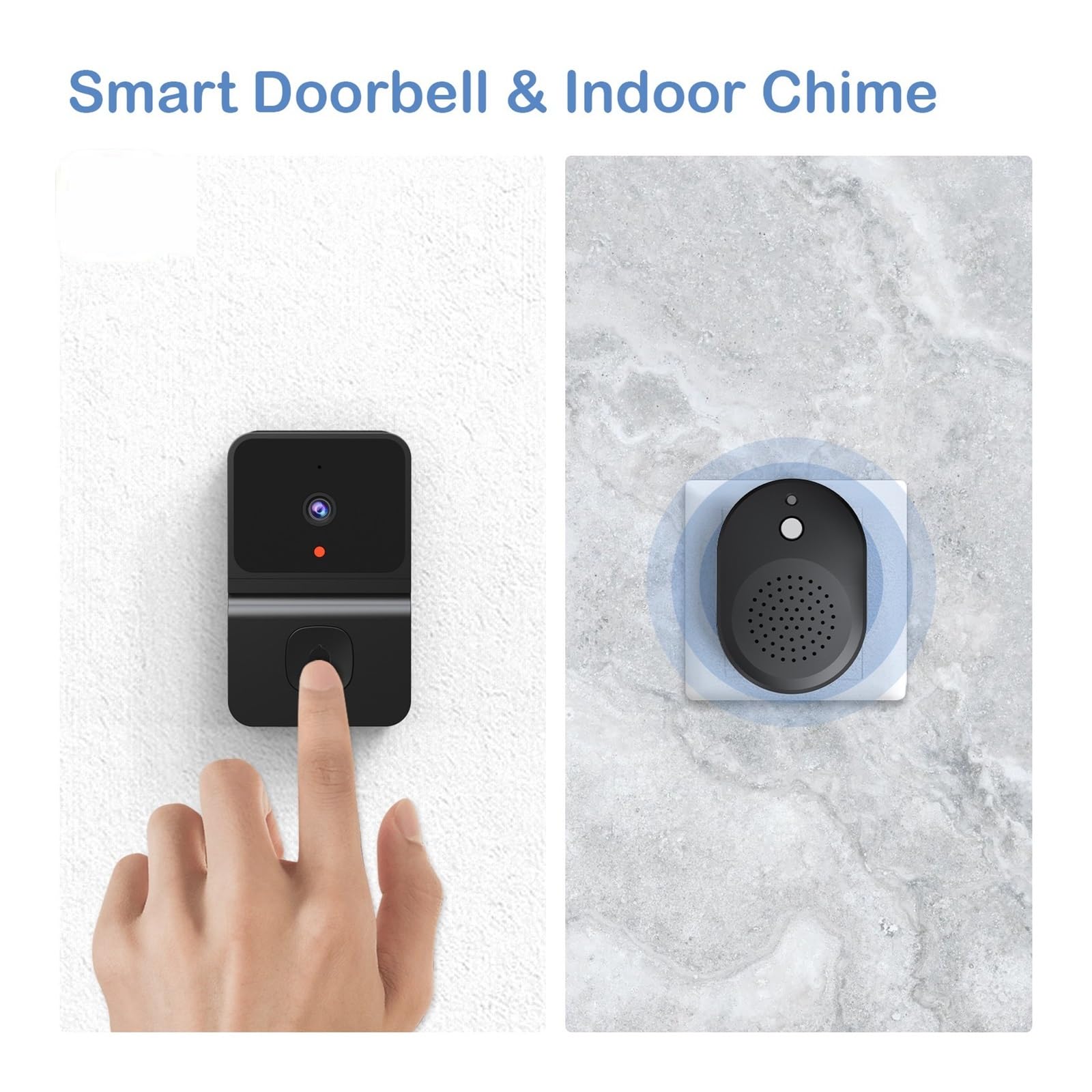 Sonnette vidéo WiFi, caméra de sécurité, interphone sans Fil