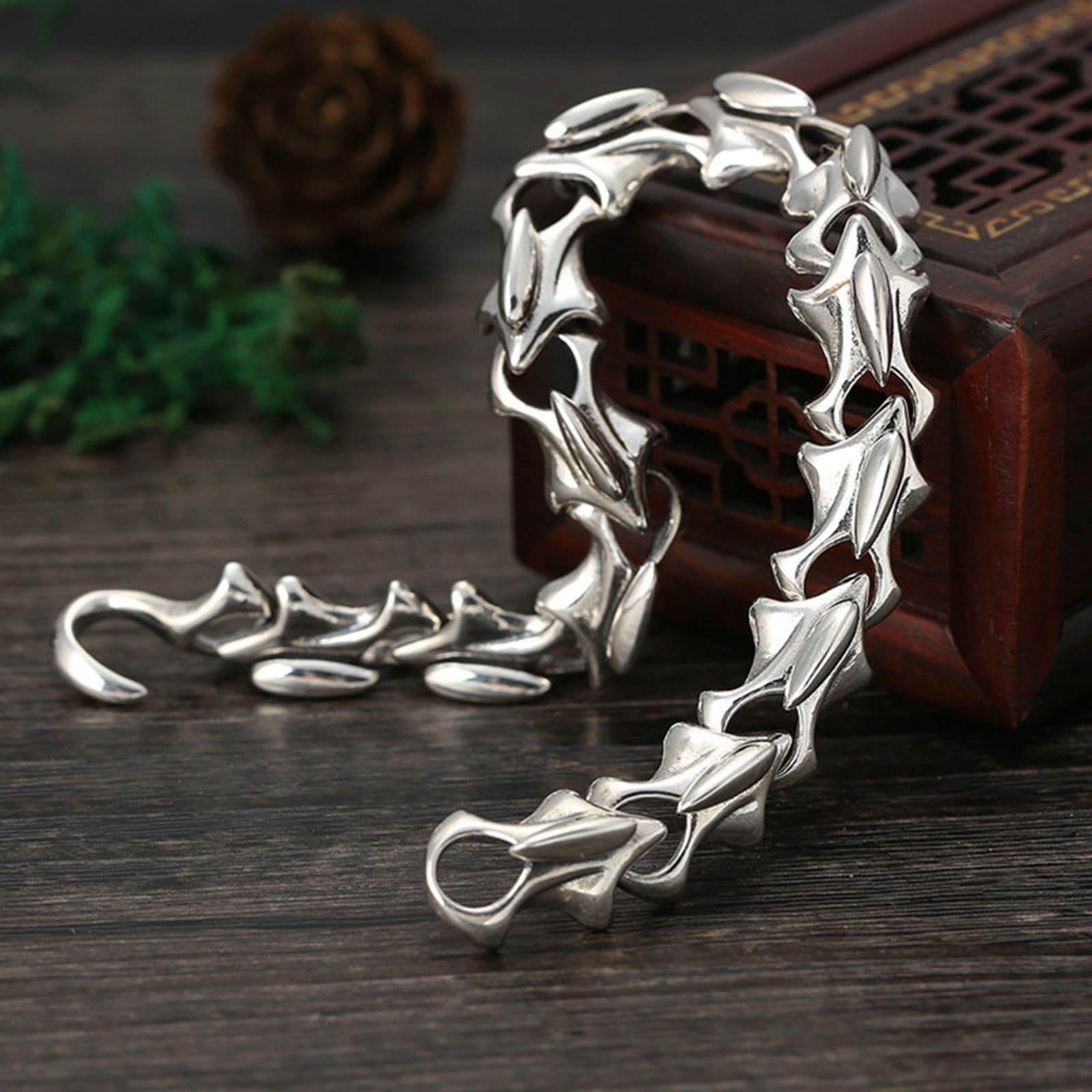 Armband Echter 925er Silber Herren Gliederkette Armband