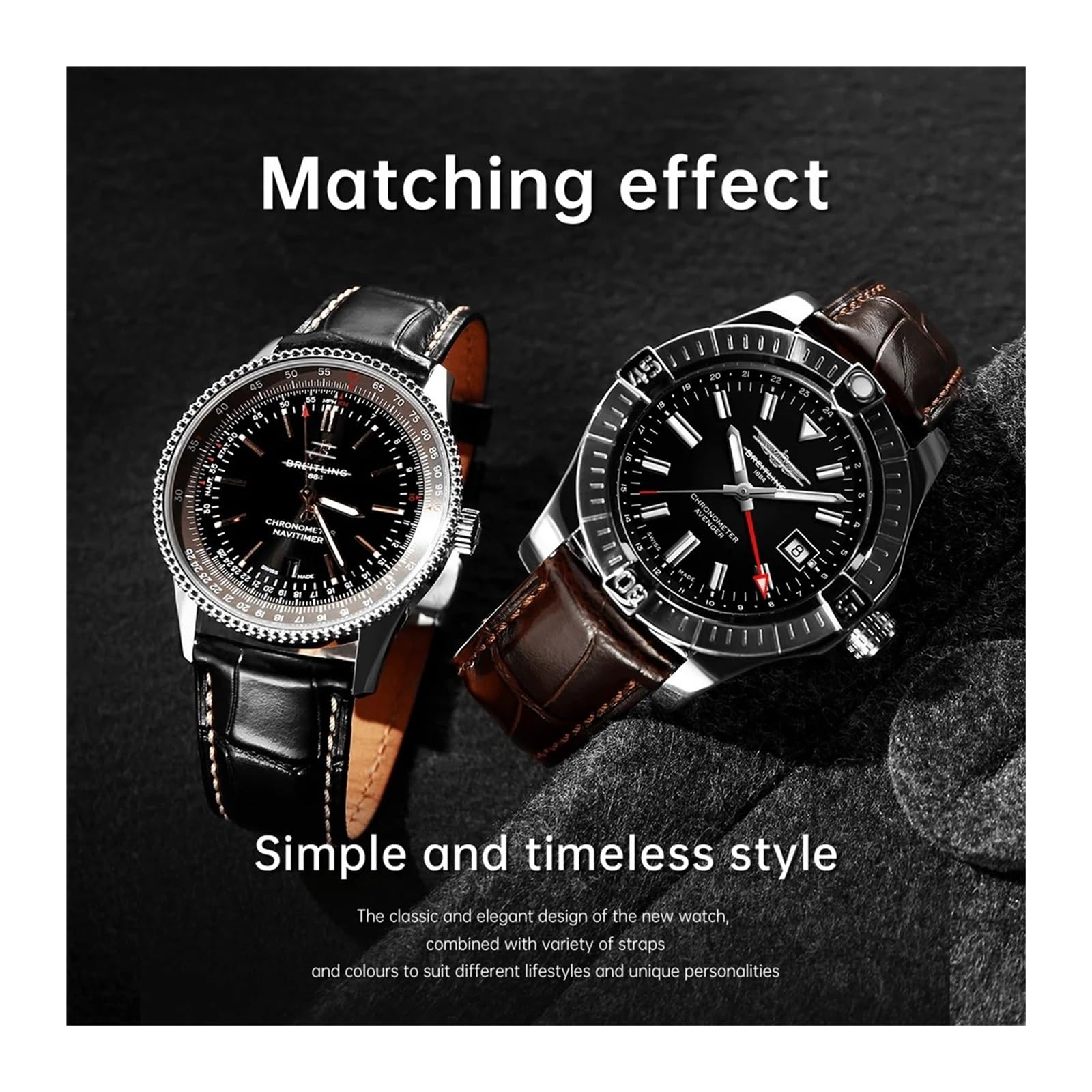 Genérico Correa de Reloj Cuero liberación rápida, Accesorios 20mm y 22mm, Pulseras compatibles con Banda