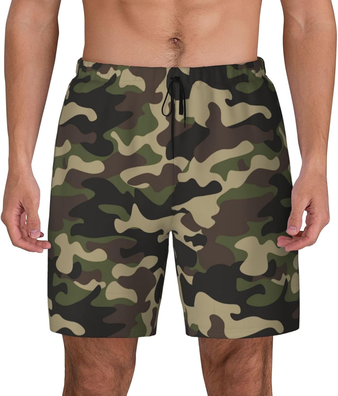 Duck Men's Swim Trunks with Compression Liner 2 in 1 Inseam Quick Dry Beach Shorts 7 inch Swimming Board Shorts