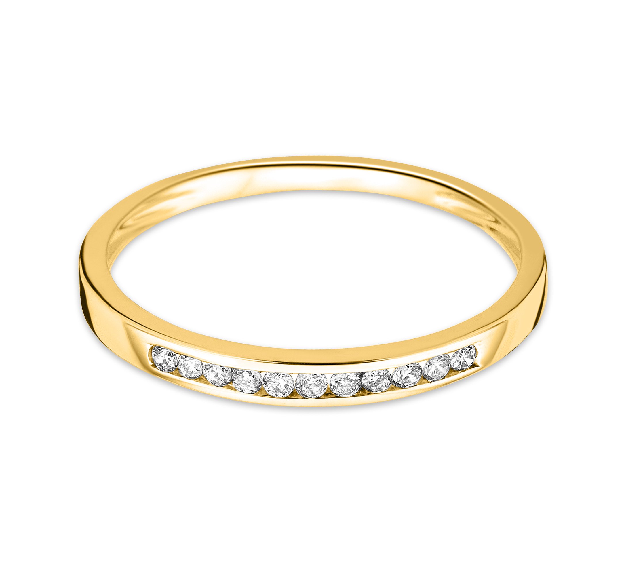 MIORE Ring Damen Ewigkeitsring Gelbgold 9 Karat / 375 Gold Diamant Brillianten 0.10 ct