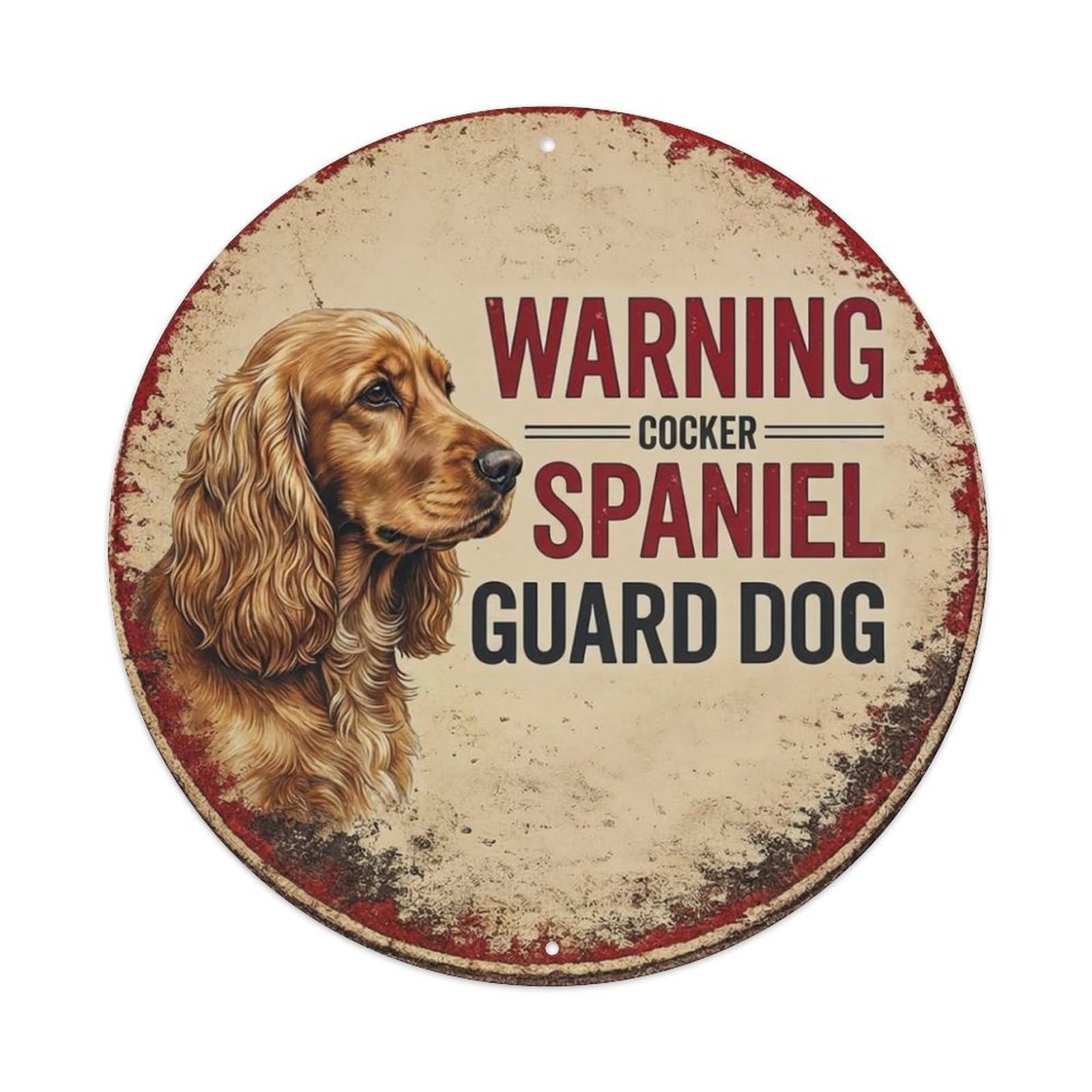 Tgrcjimh Style Metal Tin Sign Vintage Warning Cocker Spaniel