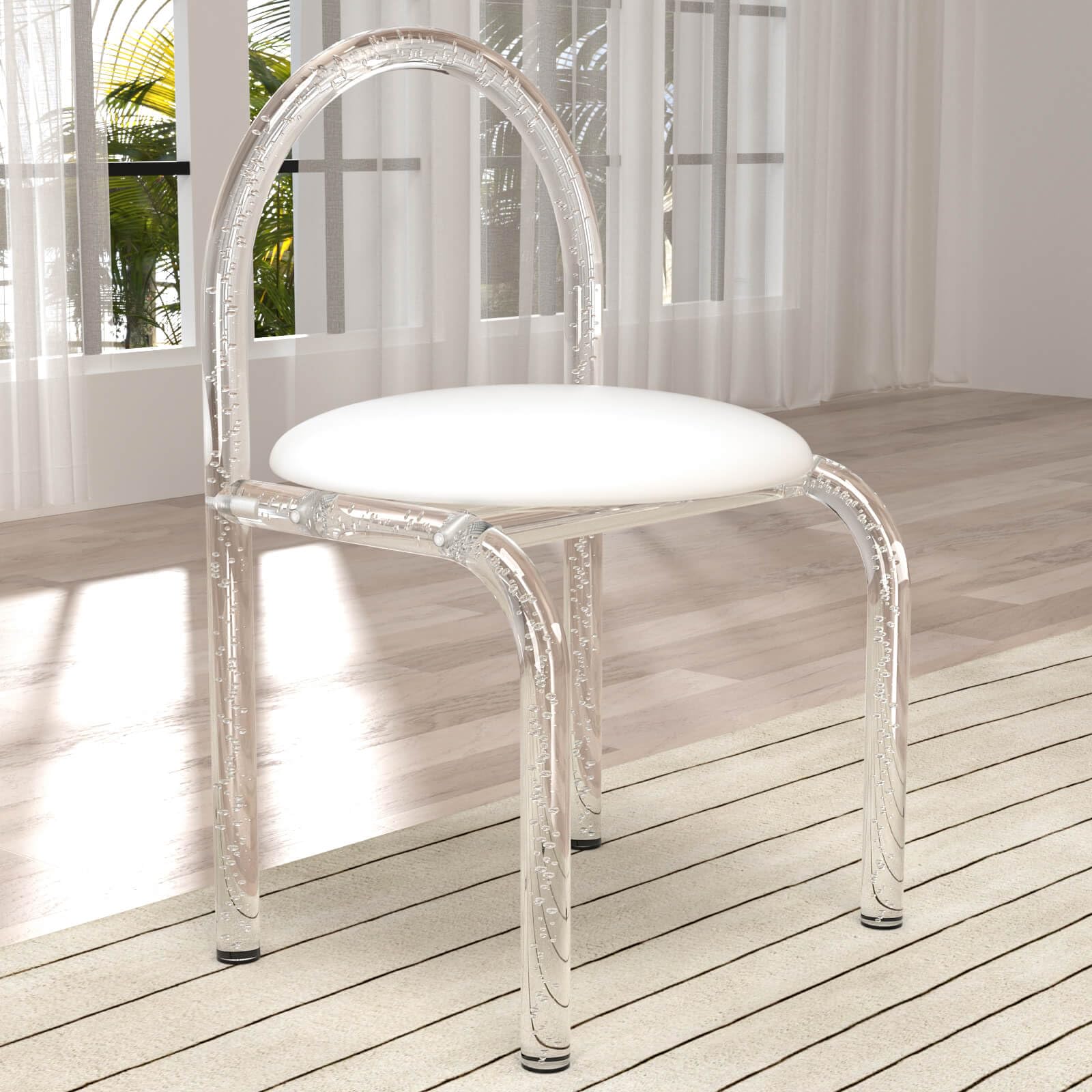 Amazon.com: HEXANT Acrylic Clear Desk Chair Modern Cute Transparen ...
