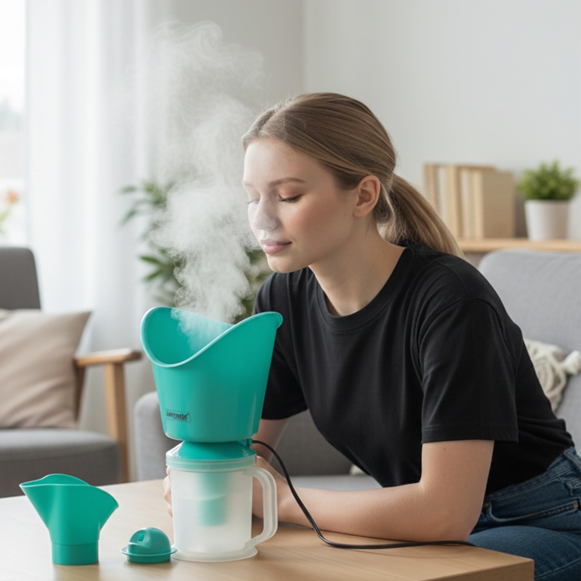 Livronic® 3 in 1 Steamer Vaporizer for Cold & Cough | Sauna Steam & Steamer Vaporizer for Face & Skin | Steam Inhaler Machine for Sinus, Congestion Relief – Adults & Kids (GREEN) 1
