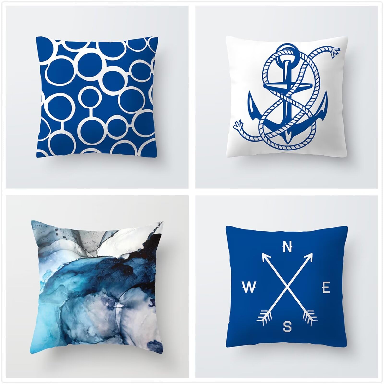 Fundas Cojines 55x55cm,Juego de 4 Fundas de Cojin flecha azul marino Cuadrado Doble Cara Super Soft Almohada Fundas de Almohada para Sala de Estar,Sofá,Dormitorio Decoracion Hogar Cojin P1-157