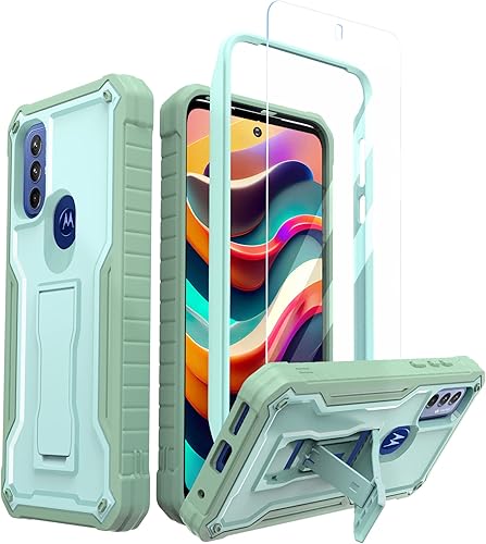 ExoGuard Funda para Moto G Play 2023, funda de goma resistente a prueba de golpes con protector de pantalla para teléfono Motorola G Play 2023,
