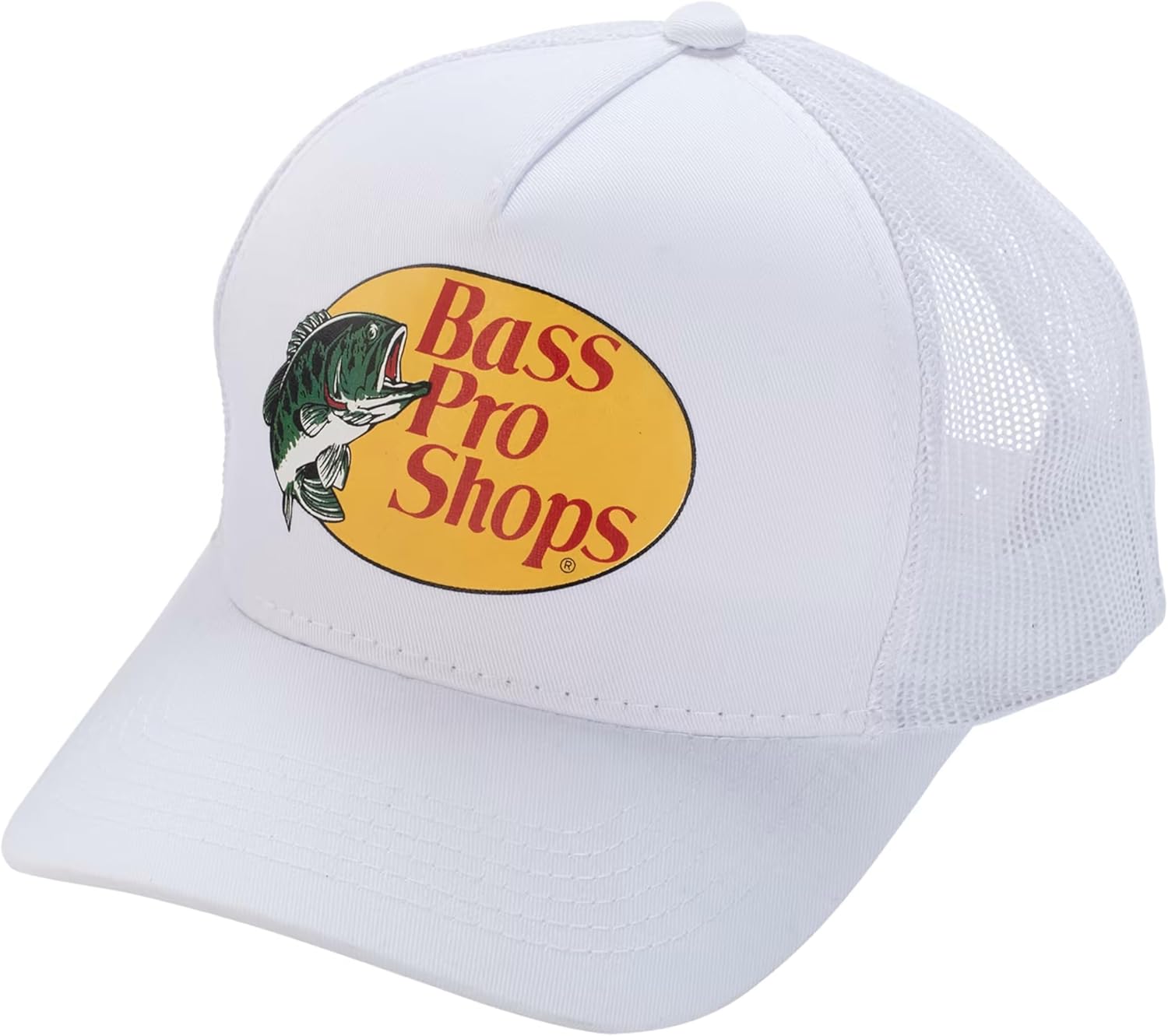 Bass Pro Shops Trucker Hat, Olive, 100% Polyester, Mesh Back Cap with Logo Patch (White)