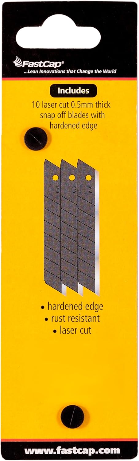 FastCap TriBlade Replacement Blades - 10-Pack of 0.5mm Thick Snap-Off Blades, Laser Cut with Hardened Edges, Rust Resistant - Exclusively for TriBlade Utility Knives