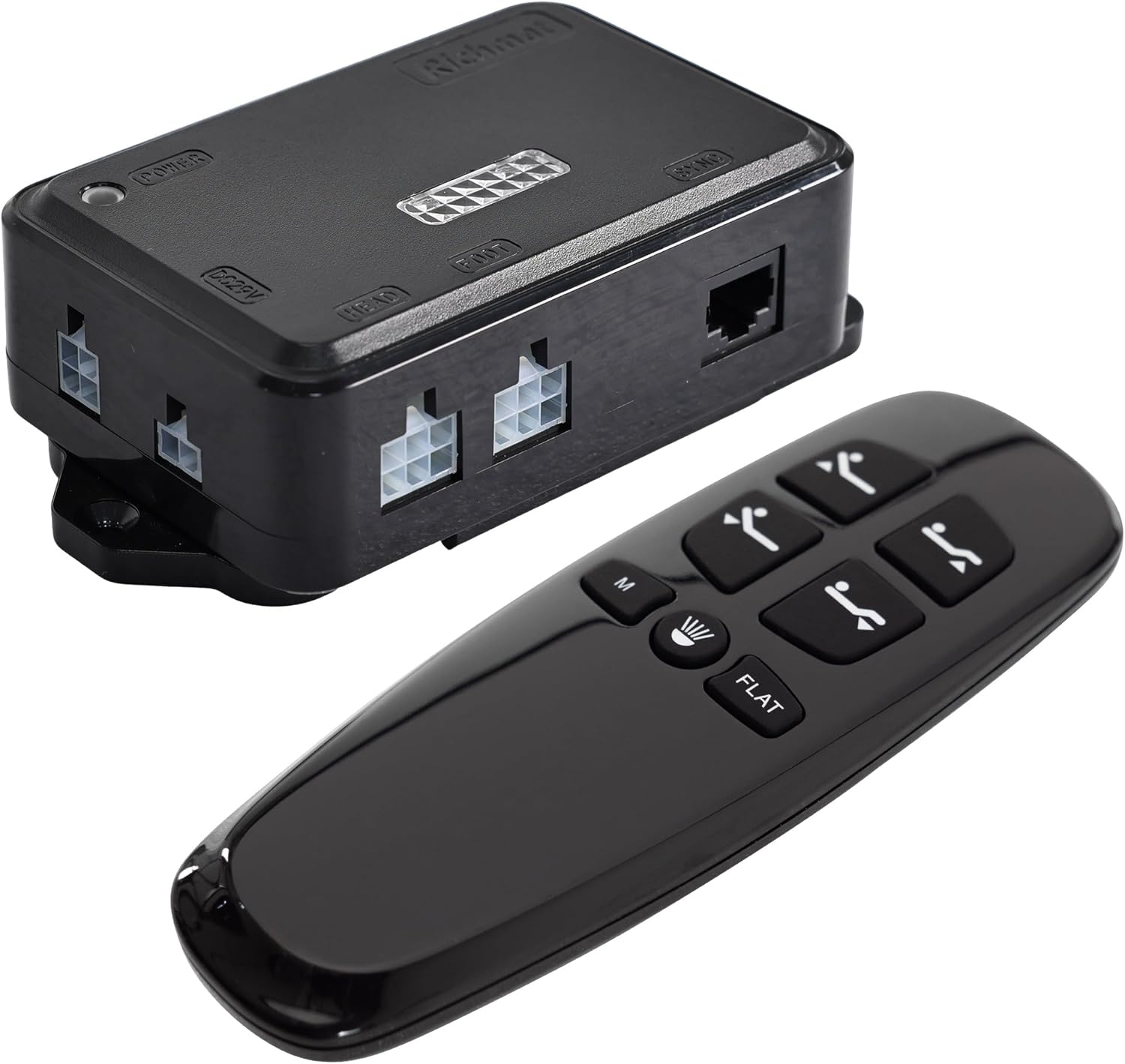 Richmat Adjustable Bed Control Box HJC25 Replacement with Wireless Remote, Head and Foot Recline Only