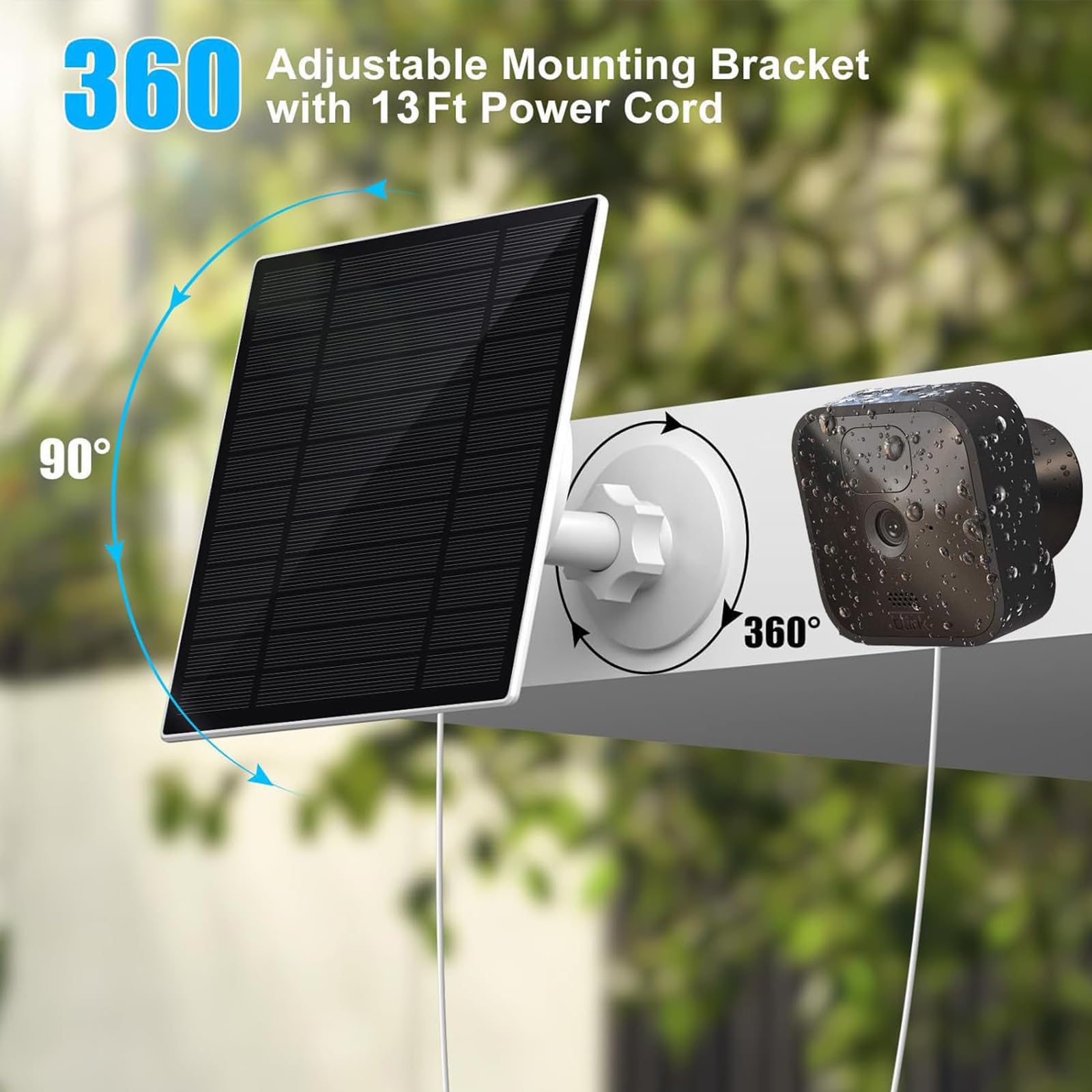 Pannello solare da 5 W con supporto regolabile, telecamera con cavo da 3,9 m per telecamera di sorveglianza esterna XT