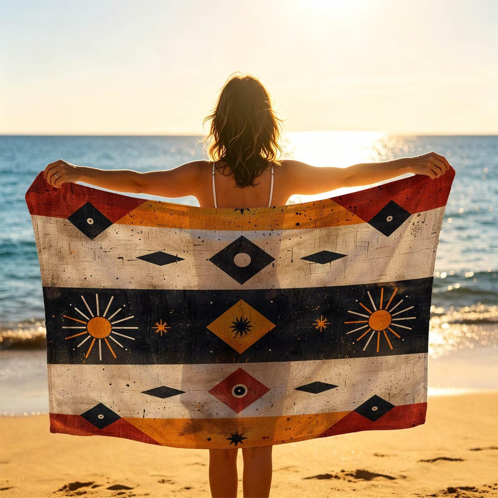 Cuadrado Toalla Playa 160x220 Resistente a la Arena Secado rápido Ligero, Toalla Playa Grande 220 x 160cm Suave Cómodo como Gym Yoga Sauna Toallas Baño Grandes Travel Essentials Sencillez XTLS-2005