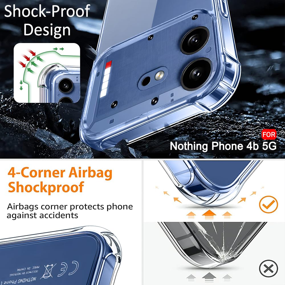 TheGiftKart Crystal Clear Back Cover Case for Nothing Phone 4b 5G | 360 Degree Protection | Shock Proof Design | Transparent Back Cover Case for Nothing Phone 4b 5G (PC & TPU, Transparent Bumper) — Amazon image 4