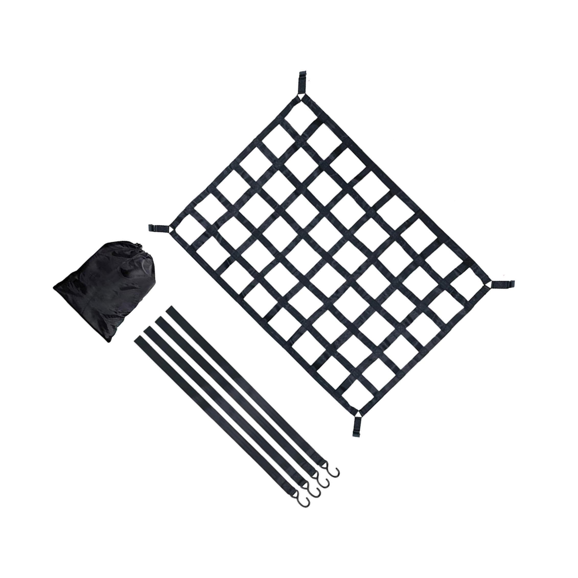 Filet de Chargement Robuste pour Porte-Bagages de camionnette, Organisateur en pour Maille avec Boucles et Cordes élastiques pour Une stabilité optimale.