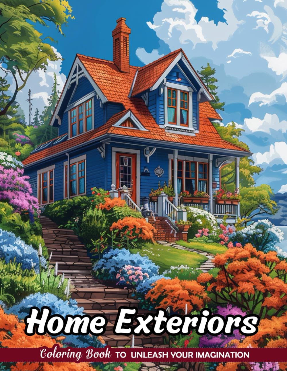 Home Exteriors Coloring Book: Residential Facades for Architectural Art