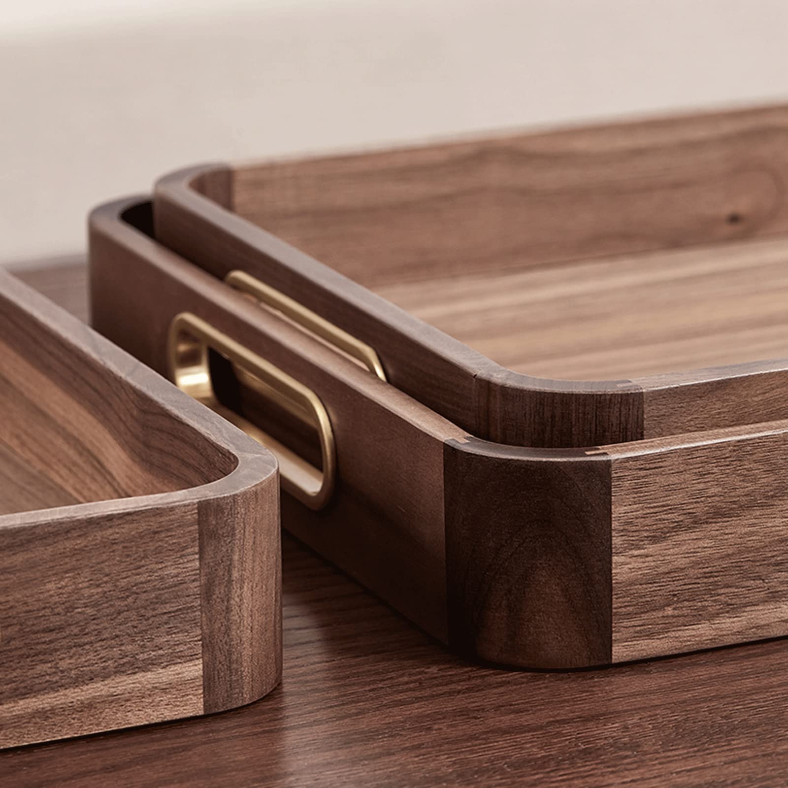 Bandejas Comida Bandeja de madera for servir con asa, bandeja de cama nido, bandeja de sofá for comer, trabajo, almacenamiento, decoración for dormitorio, cocina, sala de estar Bandejas de Servir ( Si