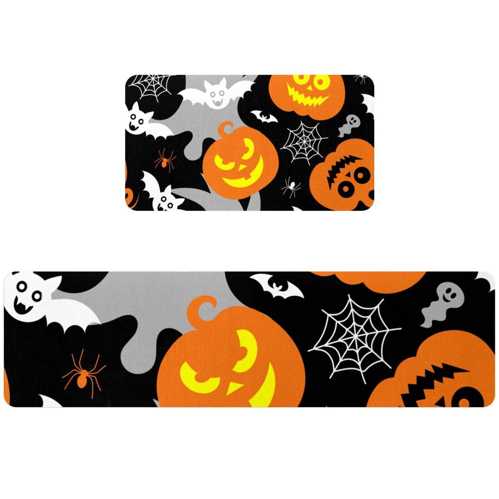 Tapis de sol antidérapant Halloween lavable en lot de 2 pour sécuriser et décorer la cuisine