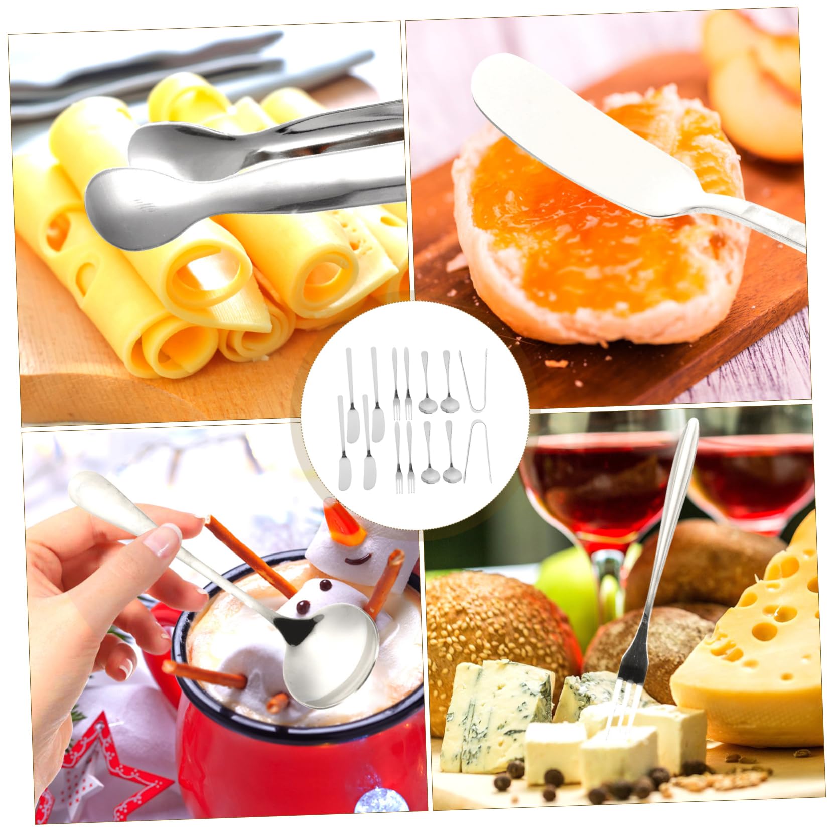 Cabilock Cheese Knife Serving Set Kitchen Utensil Set 14pc Cheese Butter Knife Set for Charcuterie Boards Party Supplies