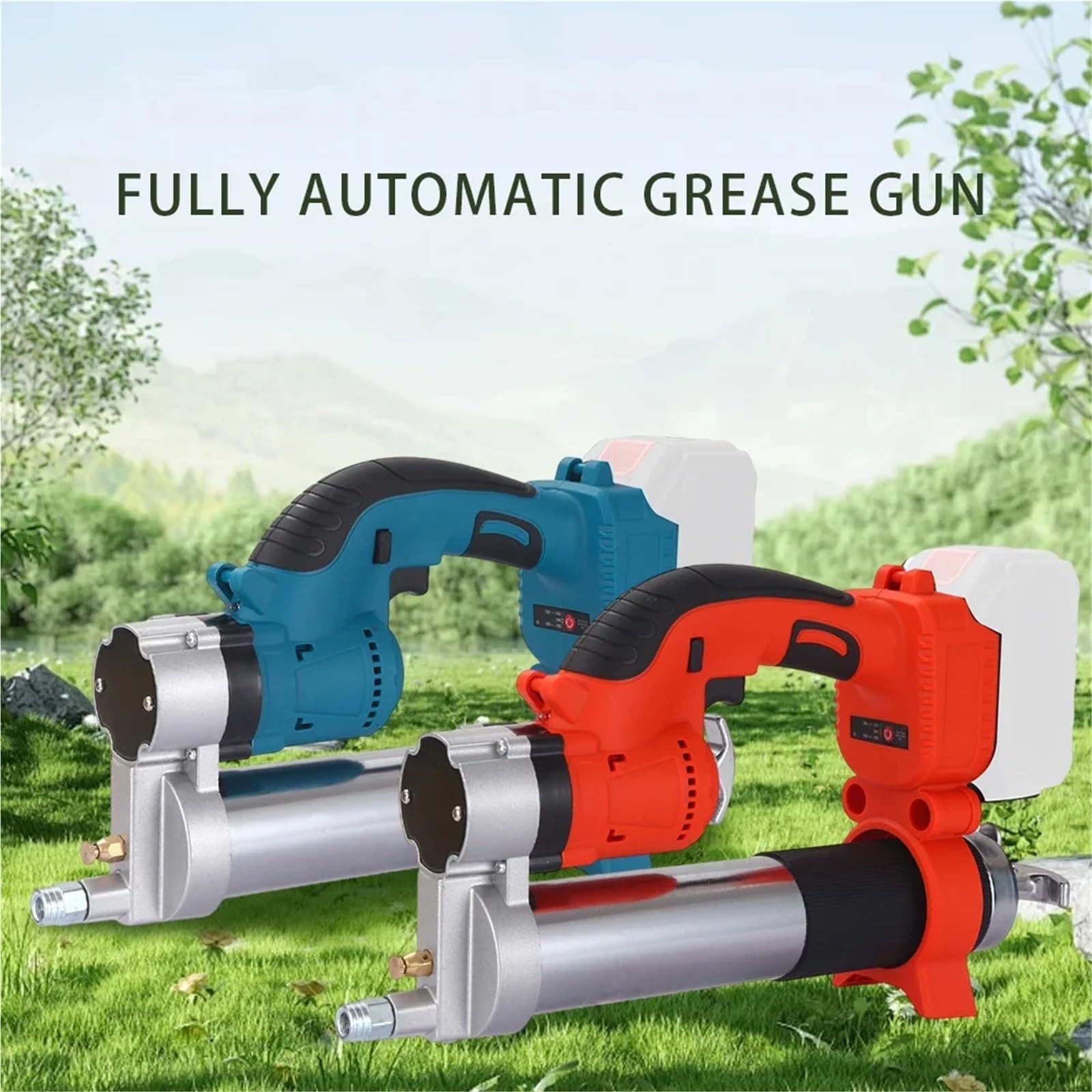 Pistola de engrase portátil automática con motor sin escobillas de 21 V y batería de litio for rellenar cartuchos y realizar el mantenimiento de su coche.(Blauw)