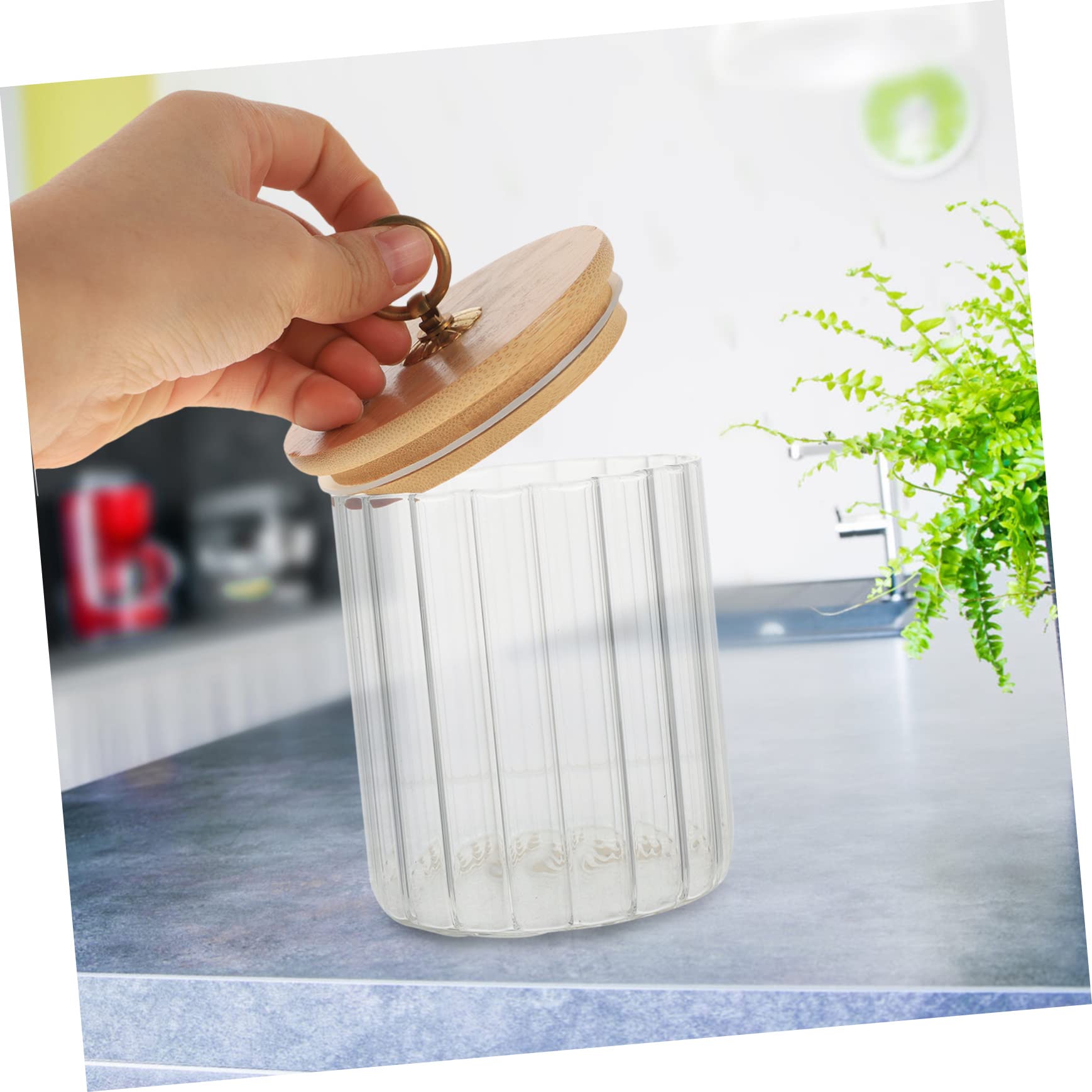 Set da 3 Contenitori con Coperchio per Alimenti in Vetro Trasparente con Chiusura Ermetica, Capacità 550ml 850ml 1150ml, per Conservare Noci e Fagioli in Cucina