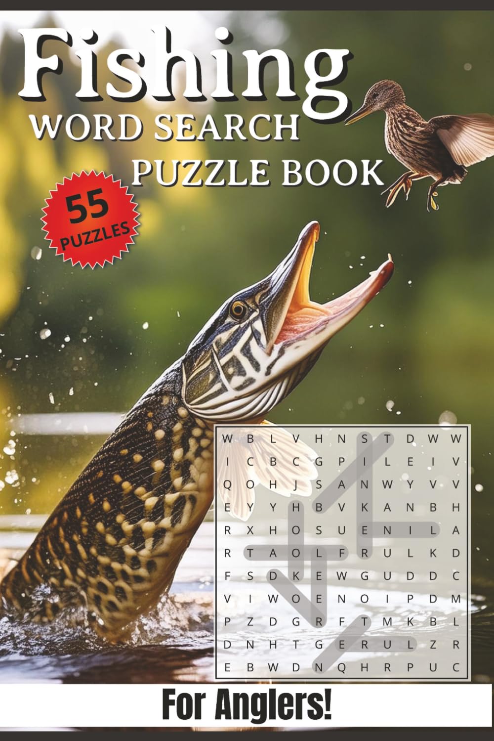 Fishing Word Search Puzzle Book: Word Searches with Easy to Read Print about Fishing, fish, Anglers, and More | 6x9 inches, 110 pages | 55 Puzzles... ... Gift for Anglers, Vacations, and Free time!