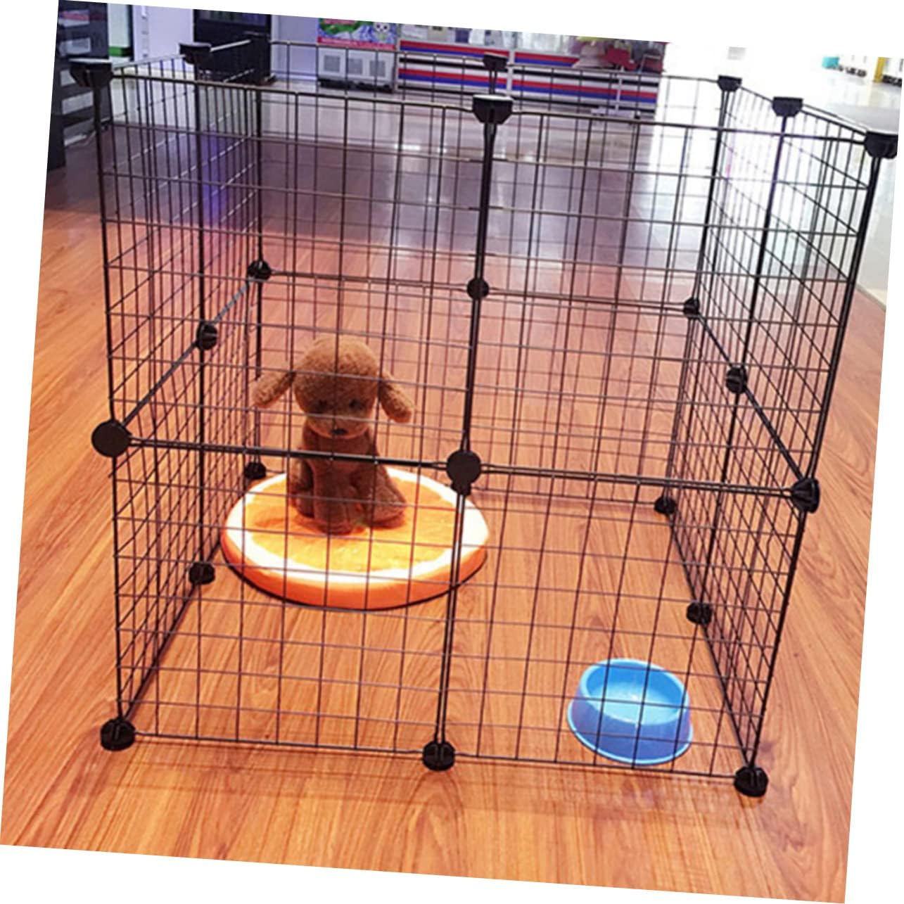 8pieces Pet Cage Iron Folding Metal Dog Crates for Dogs Cats Rabbits Gate