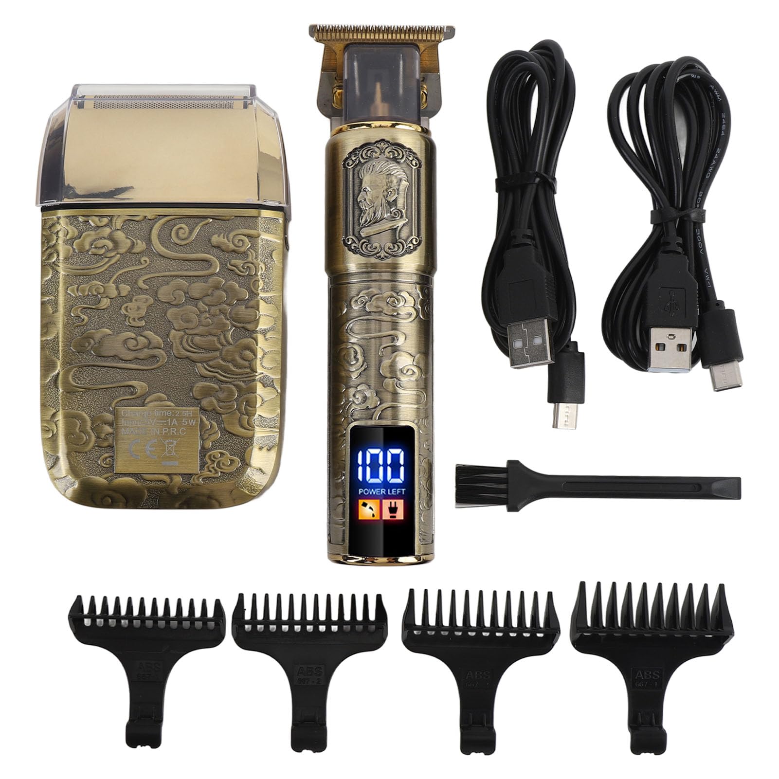YUYTE Tagliacapelli Professionale per Uomo con Lamina, Tagliacapelli e Barba Elettrico con Display LCD, Kit per la Toelettatura